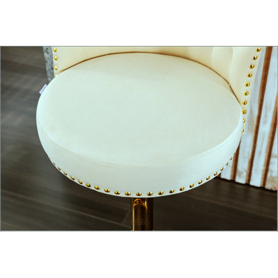 Ensemble de 2 chaises de bar rotatives en velours de luxe avec hauteur réglable et coussin moelleux, parfaites pour les cuisines et les cafés modernes