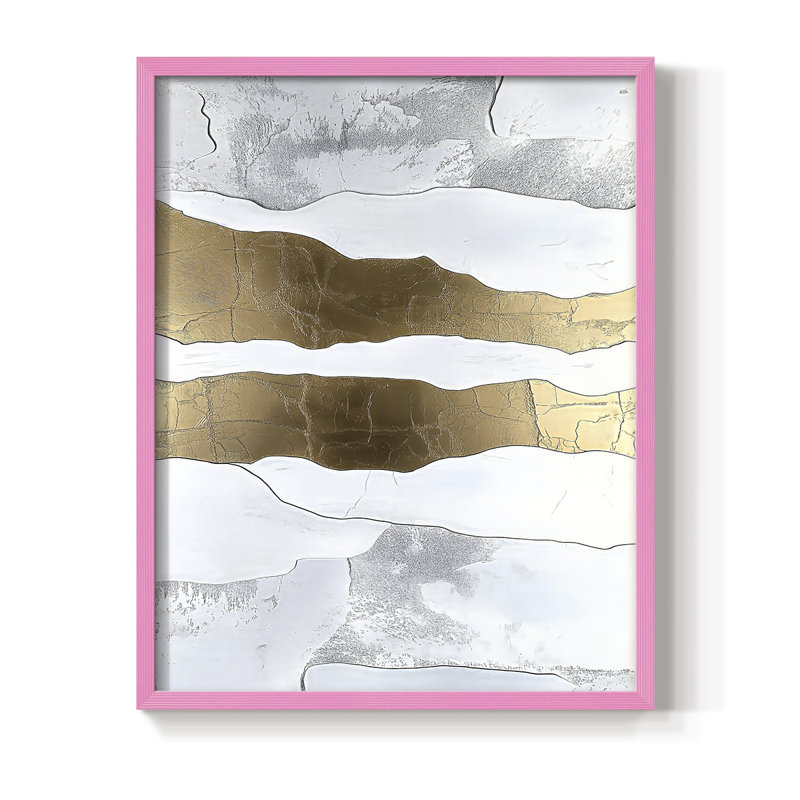 "Abstract", reproduction encadrée prête à être suspendue, Rose, H 10 po x P 8 po