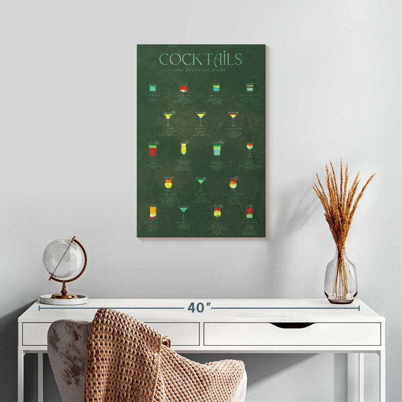 Yarlin Cocktails Chart, 24" H x 16" W