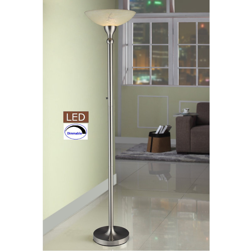 71'' Satin Nickel Torchiere Floor Lamp