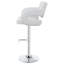 Tabouret de bar réglable en blanc, rembourré pour une position assise décontractée, base piédestal, salle à manger à dossier ouvert avec finition blanche, douceur