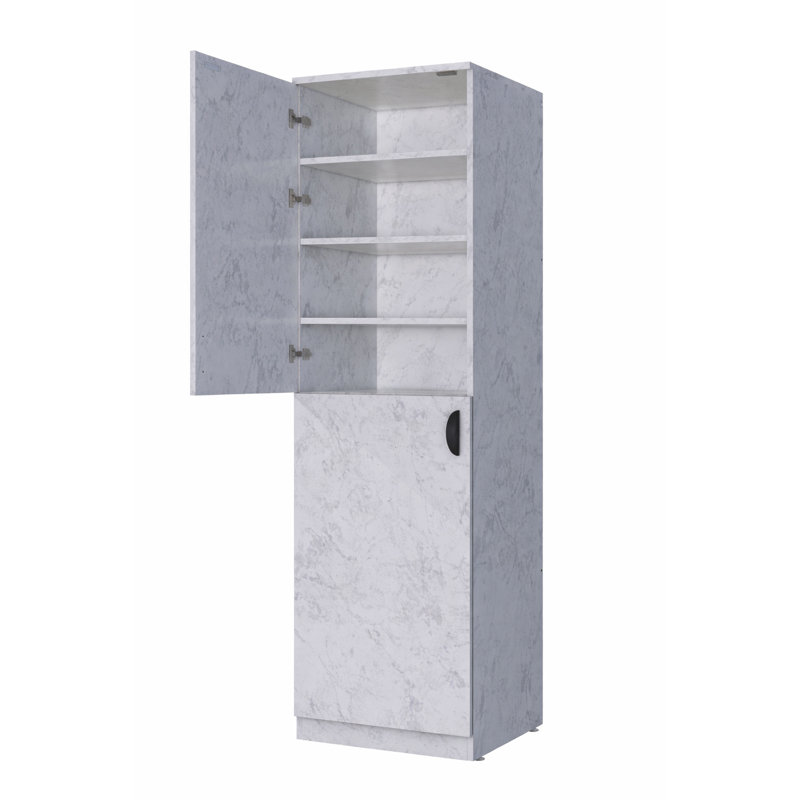 Armoire de rangement 8 pieds de haut, 24 po x 24 po, avec 8 tablettes amovibles, Marbre blanc