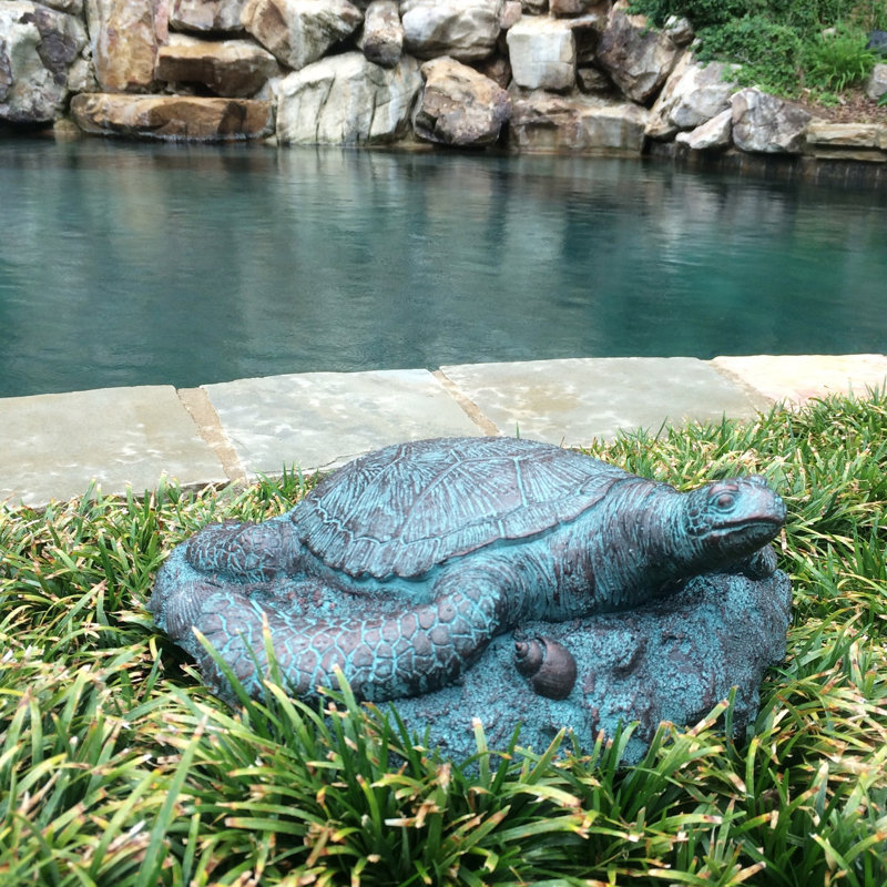 Bronze Patina Sea Turtle Coastal Stepping Stone for Indoor/Outdoor Use