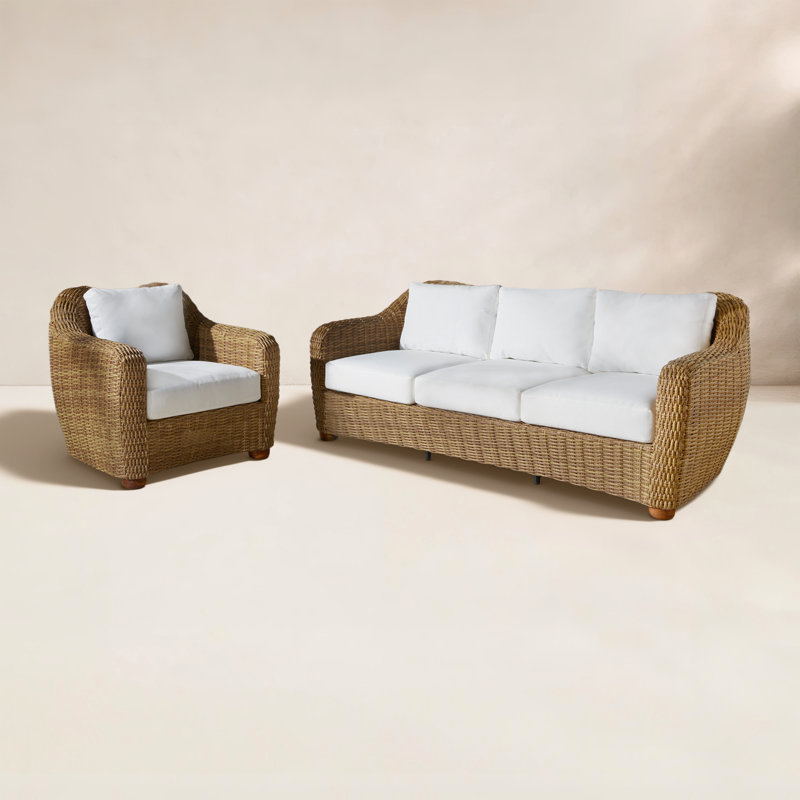 Melbourne Wicker 2 Piece Patio Conversation Set