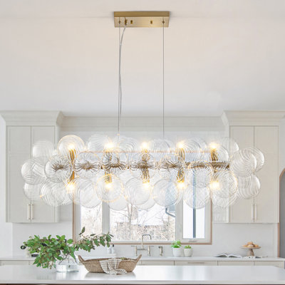 Lustre tourbillon 10 lumières en verre