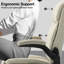 Fauteuil de direction ergonomique à haut dossier avec accoudoirs rabattables Kroen (beige)-1176220955