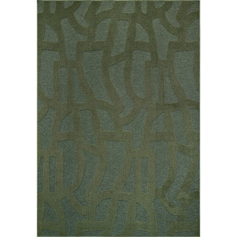 Tapis vert en polyester Teagan, Rectangle 7 pi 10 po x 10 pi