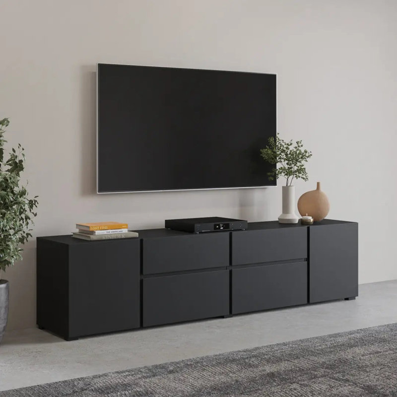 Unfinished TV Stand for TVs up to 65" with Fireplace Included