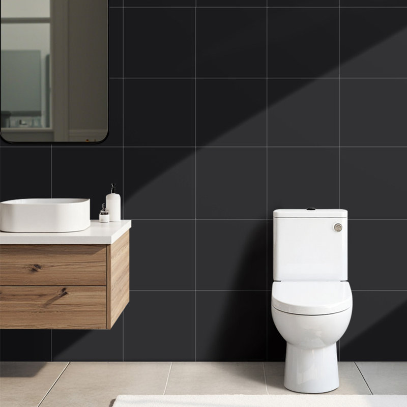 Marble Look Peel and Stick Wallpaper Oil-Proof Fire-Retardant Self-Adhesive Wall Panels, Black