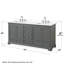 Ensemble de meuble-lavabo double autoportant 72 po avec plateau en quartz Deborah-98181806-98181801-98181803