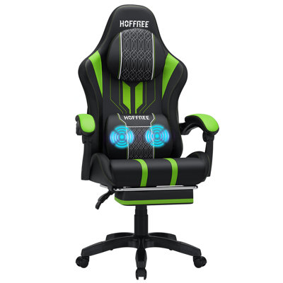 Fauteuil de jeu ergonomique avec coussin lombaire extra large Hoffree