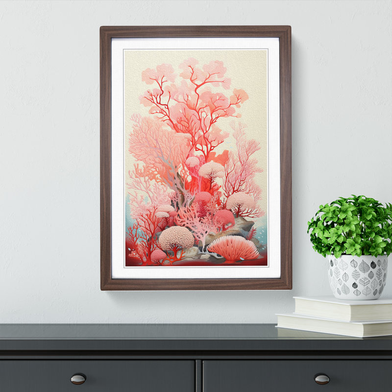 Single Picture Frame Print on Wood, 46cm H x 34cm W, Walnut Framed
