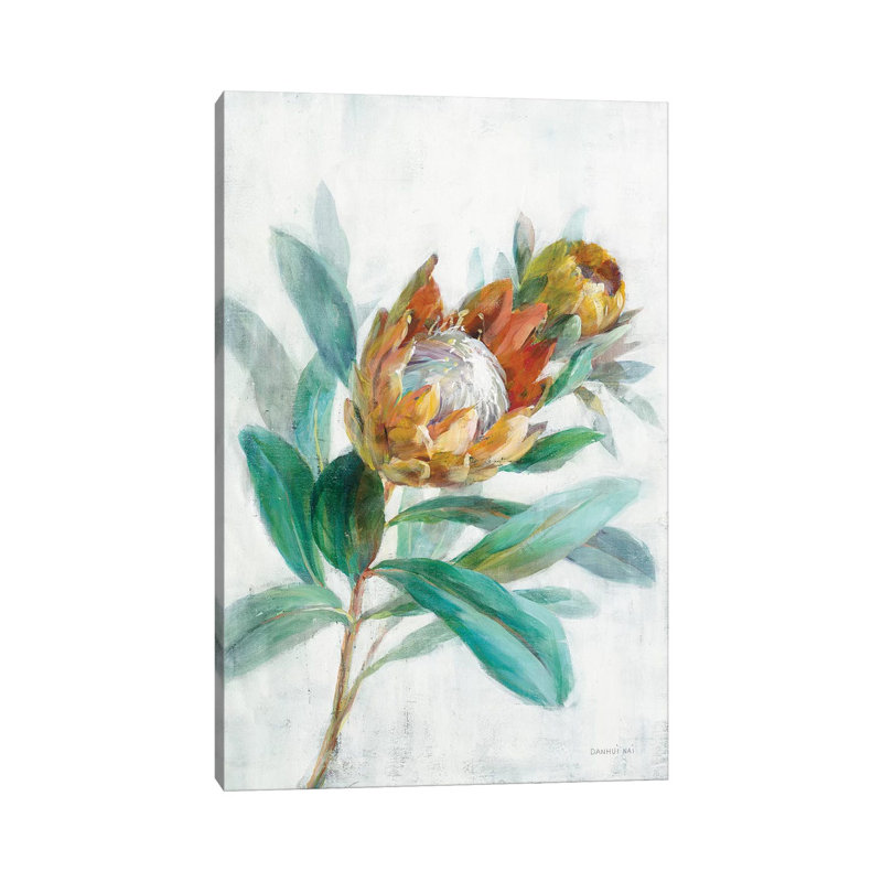 Tropical Protea by Danhui Nai - Wrapped Canvas Painting, 20.32 cm H x 30.48 cm W