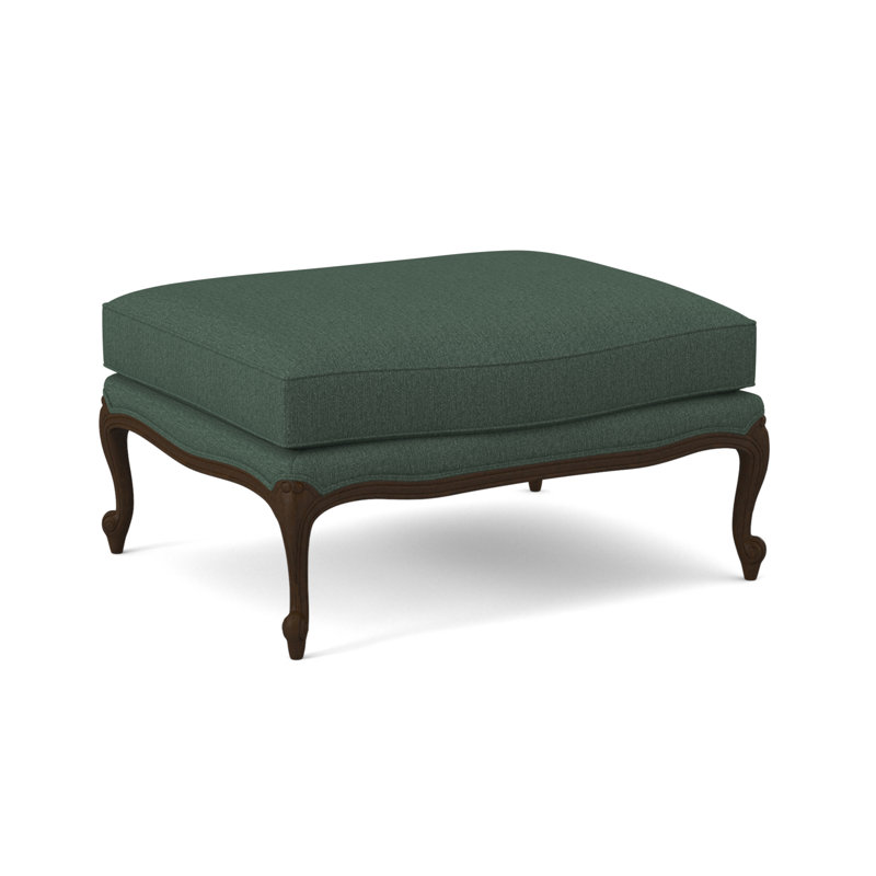St. Helena Ottoman, Sunny Linen, American Walnut