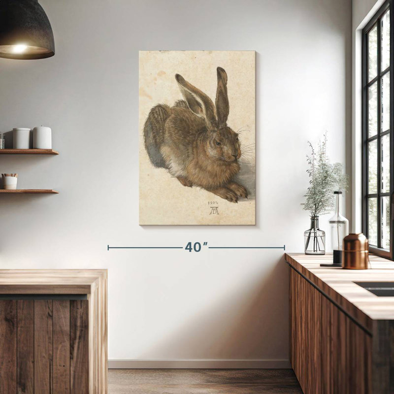 Jeune lièvre Brampt, H 39 po x l 26 po