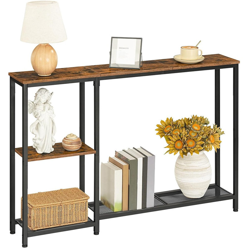 Console étroite, canapé derrière 44,9 po avec tablettes