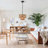  1- Light 12 inch 2-Tier Dimmable Drum Black Chandelier Natural Rattan Bohemian Kitchen Lighting-507940044