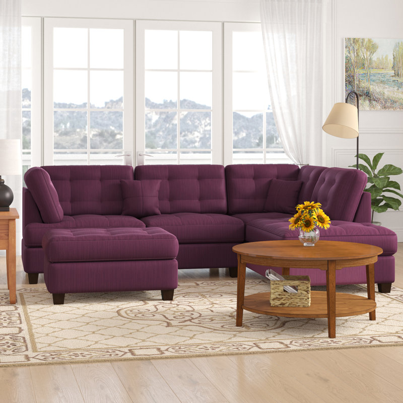 5 Seater Corner Sectional, Purple