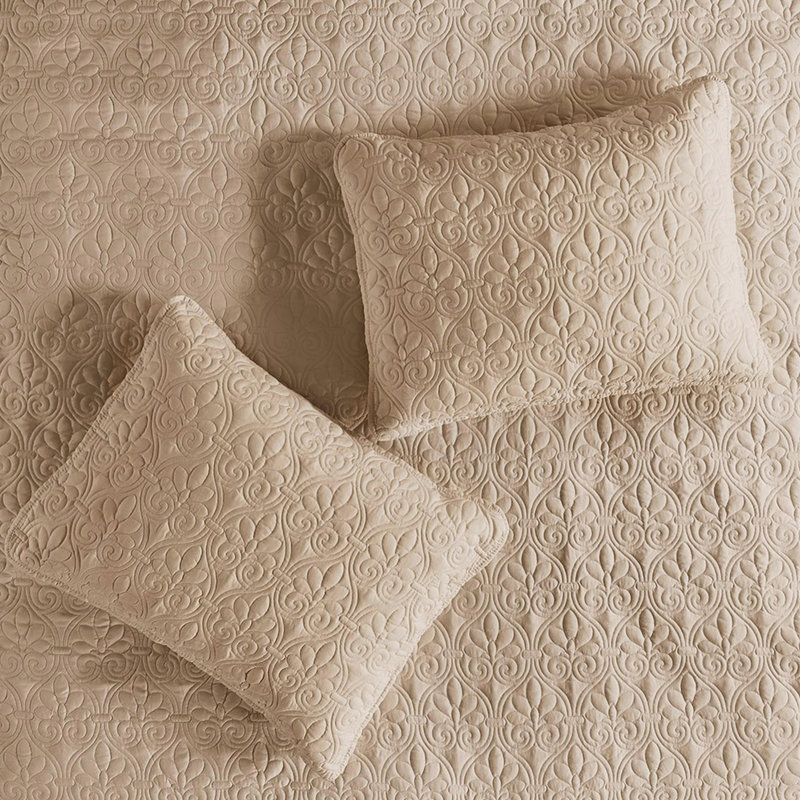 Grand kaki 3 pièces - plissé, microfibre, rembourrage à 100%, inhibe les coins plissés malsains sur la literie, nocif, Kaki