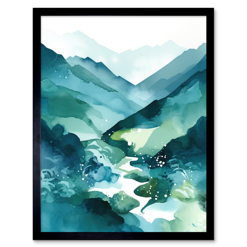 River Trail In The Scottish Highlands Modern Landscape - Single Picture Frame Print