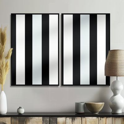Black And White Striped Lines Harmony - Modern Canvas Prints