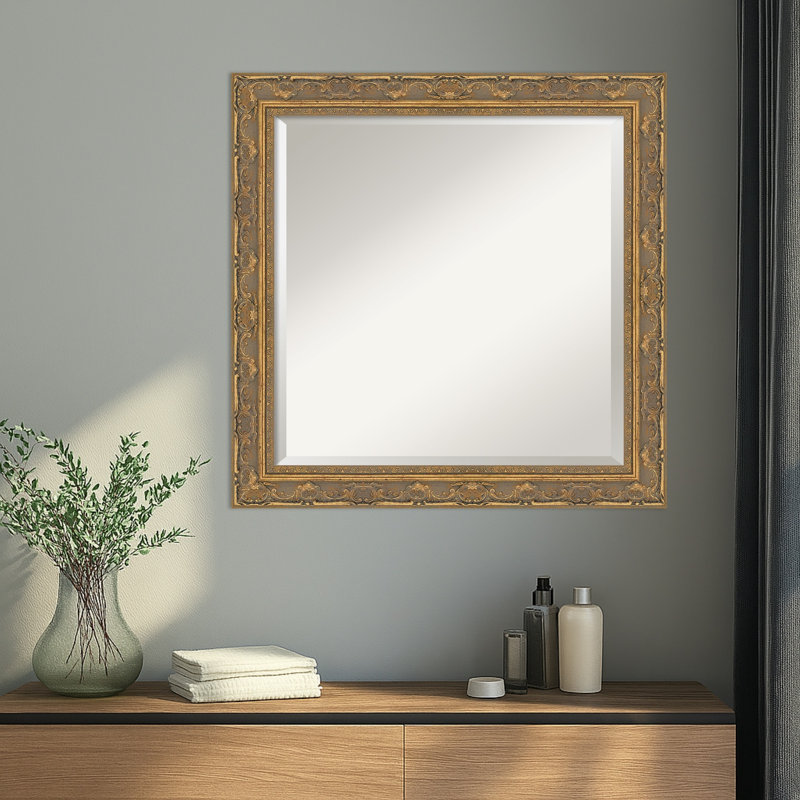 Miroir mural Filigree, Doré, 24,5 po x 24,5 po
