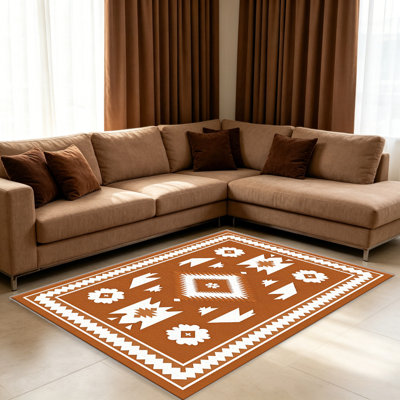 Tapis crème aztèque pour le salon, doux et confortable, adapté à toutes les saisons, facile à entretenir, tapis de sol intérieur lavable à la machine, sous la table de ferme convenant à la chambre à coucher, à la salle à manger, au bureau, au balcon, au patio