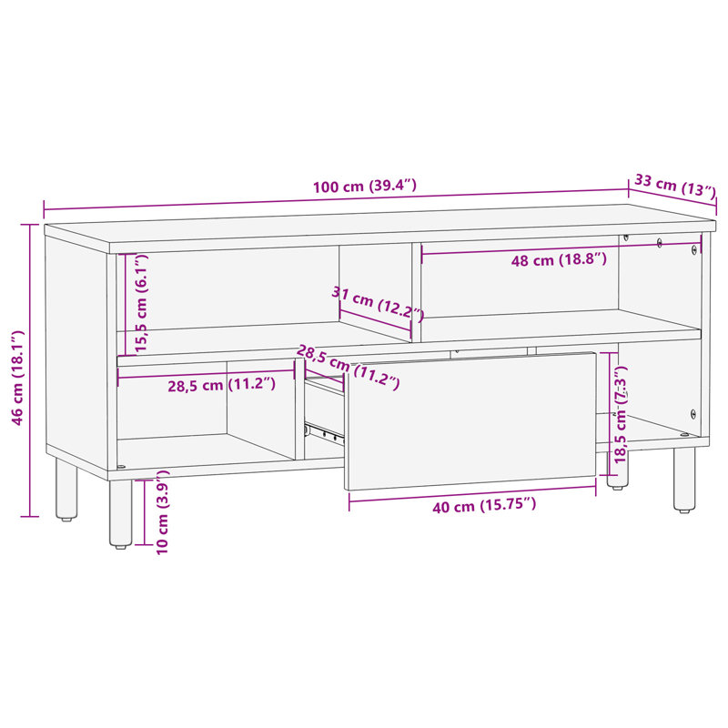 Unfinished TV Stand for TVs up to 40"