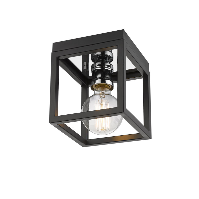 Alynda Flush Mount, Matte Black/Chrome