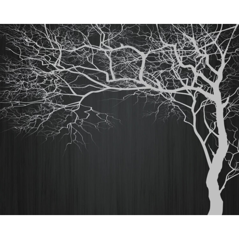 Murale arbres monochromes minimalistes, l 35 po x L 55 po