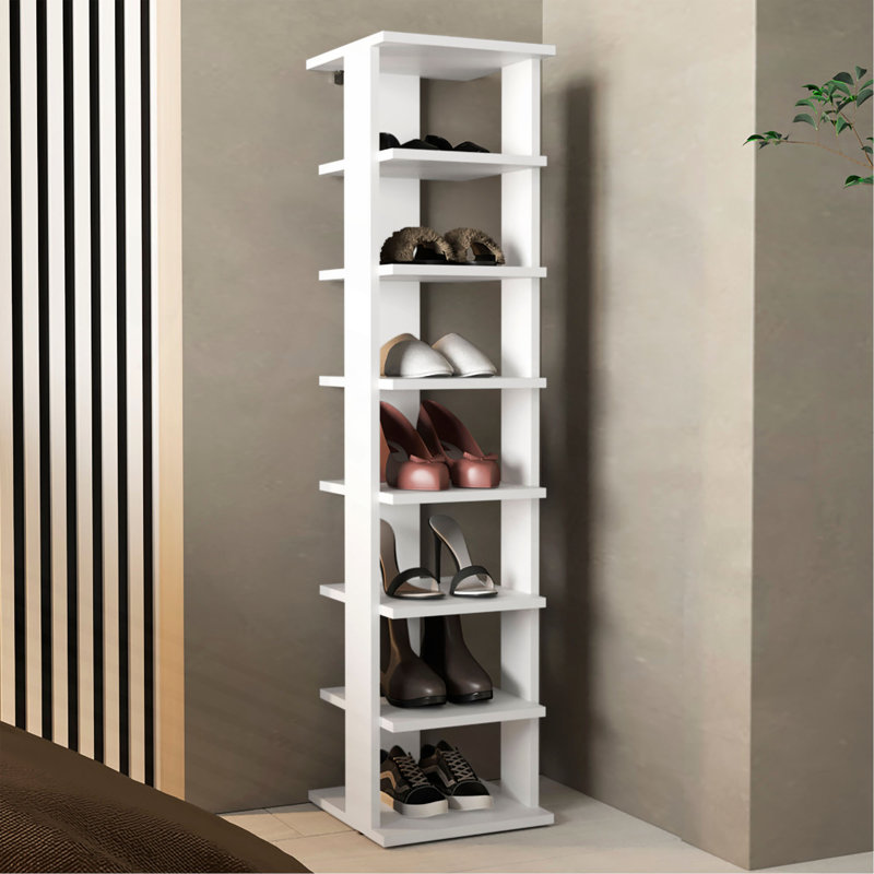 Range-chaussures, 7 tablettes, Blanc
