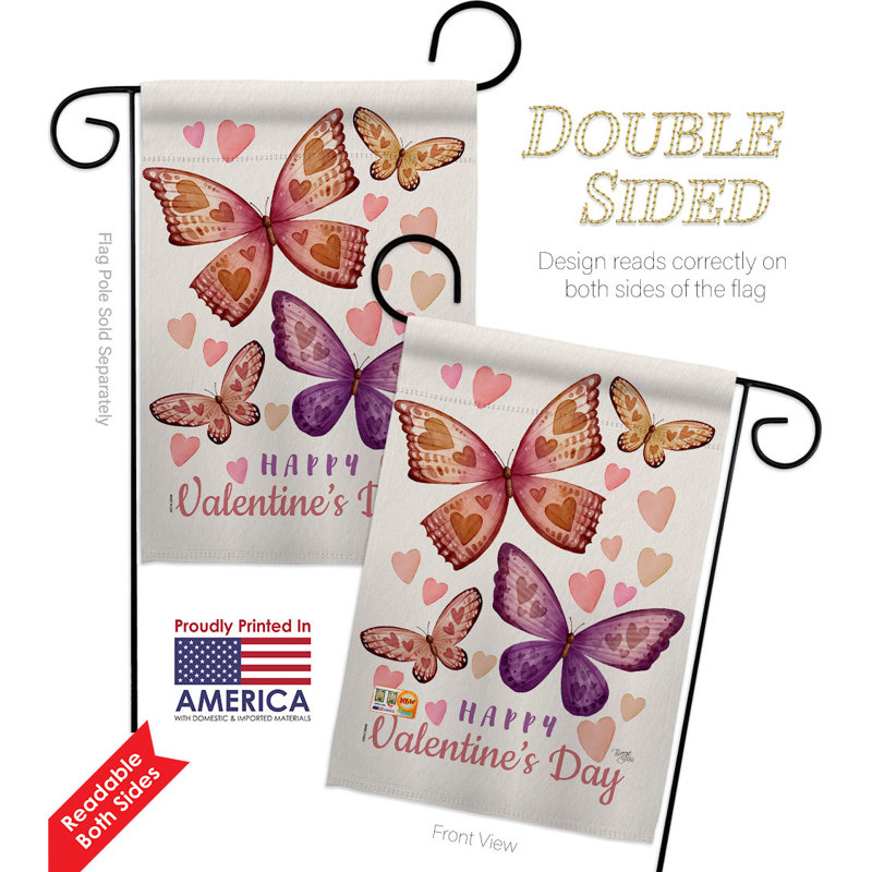 Double Sided 18.5'' H x 13'' W Polyester Valentine's Day Flag Set