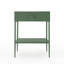 Green All-Metal Nightstand - 1-Drawer Bedside Table with Open Shelf and Tapered Legs - Modern Design