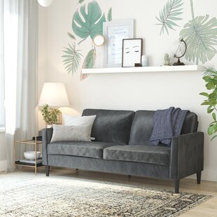 Mr. Kate Tess Sofa with Soft Pocket Coil Cushions, Small Space Living Room  Furniture, Light Gray Linen 