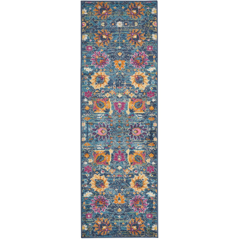 Tapis bleu denim Justien, Tapis de passage : 1 pi 1 po x 6 pi