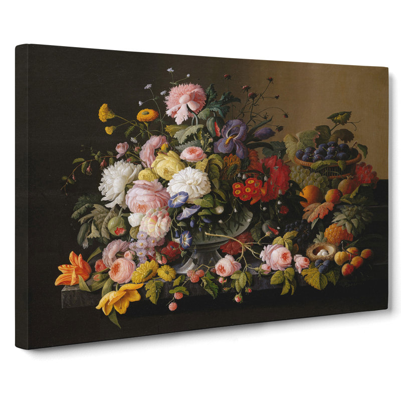 Still Life with Flowers and Fruit Vol.12 by Severin Roesen - Wrapped Canvas, 35cm H x 50cm W x 3cm D
