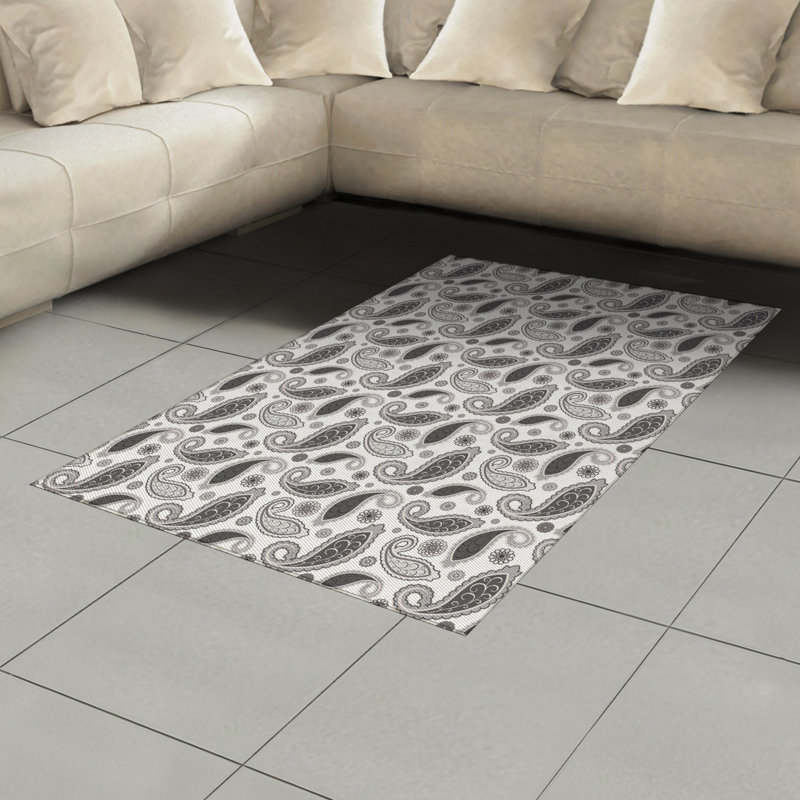 Paisley High Density Long Fiber Poly Threads Decorative Area Rug Carpet, Rectangle 2'7" x 5'