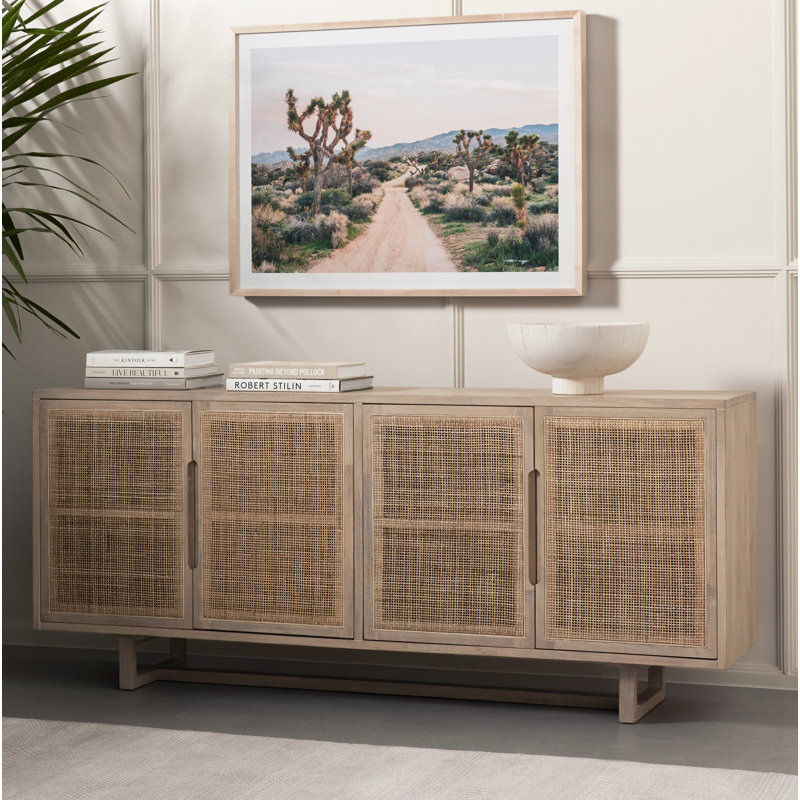 Clarita 72'' W Solid Wood Sideboard, Black