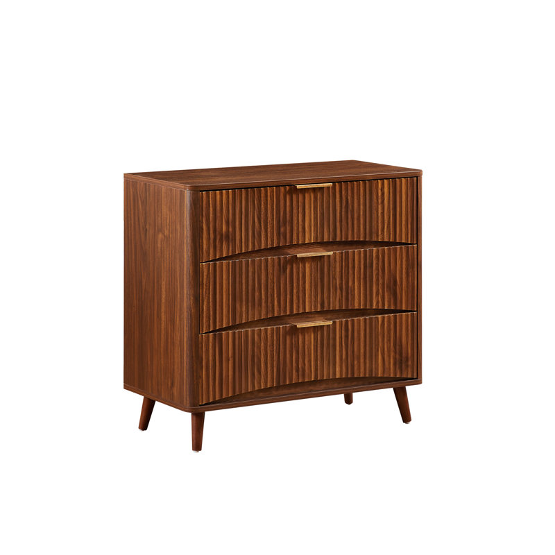 Ensemble de 2 commodes cannelées 3 tiroirs