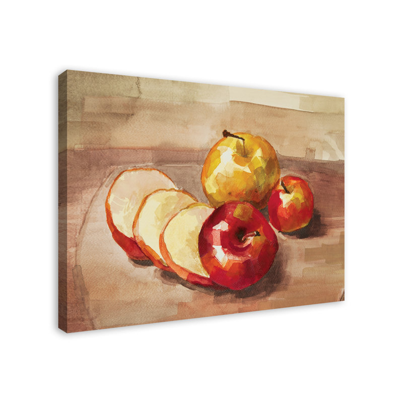 Pomme nature morte - reproduction sur toile tendue, H 30 po x l 40 po x P 1,25 po