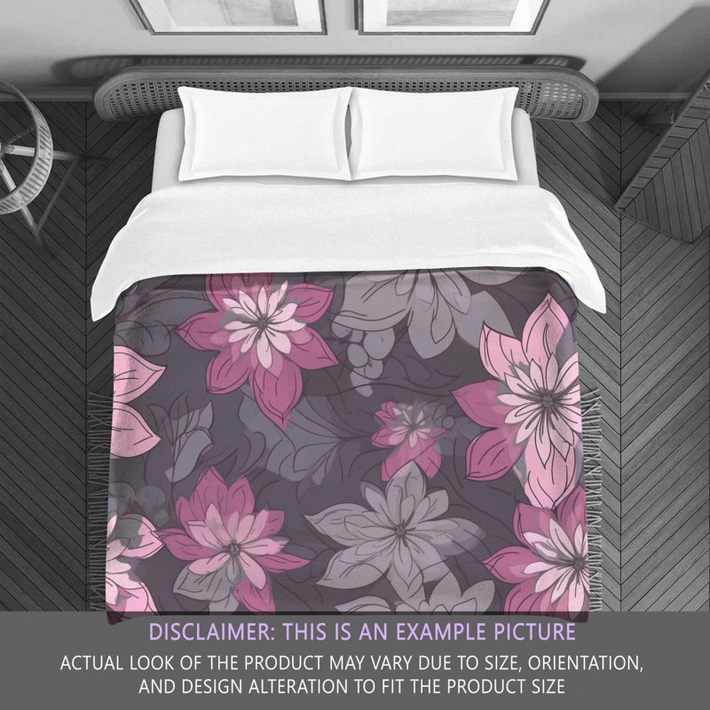 Édredon en microfibre gris / rose , Édredon simple