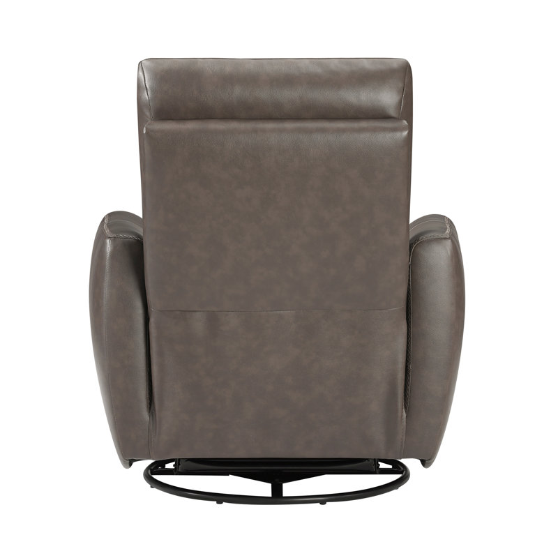 Luxurious Swivel Glider Reclining Chair 1Pc Dark Brown Leather Upholstery Plush Comfort Living Room Furniture, Dark Brown