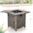 Rectangle Metal, Stainless Steel Propane Smokeless Fire Pit Table with Hidden Fuel Tank-528224114-528224115