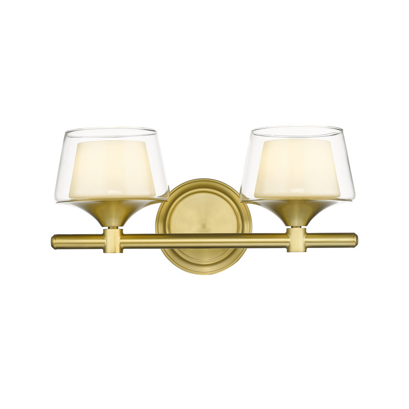 2 - Light Dimmable Bath Bar, Satin Gold