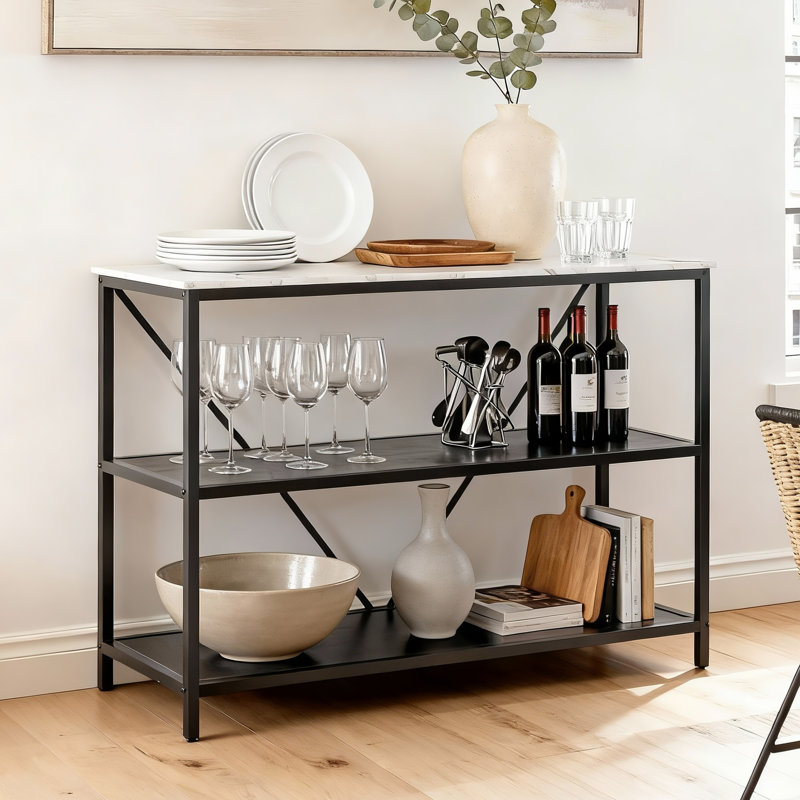 Taziya 3-Tier Console Table with Open Shelves