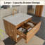 Meuble-lavabo de salle de bain avec lavabo en céramique - Meuble-lavabo mural flottant cannelé avec tiroirs, moderne-462263588