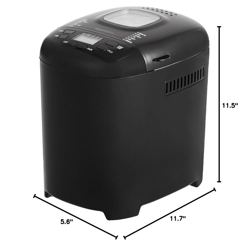 2lb Programmable Bread Maker, Non-Stick Automatic Machine with 14 Settings, Black