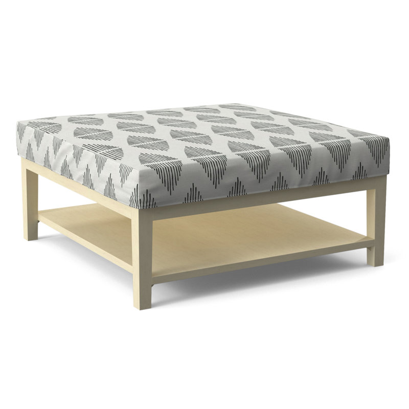 Hammond Square Ottoman, Beige Performance Fabric; 0851-73, Bisque Finish