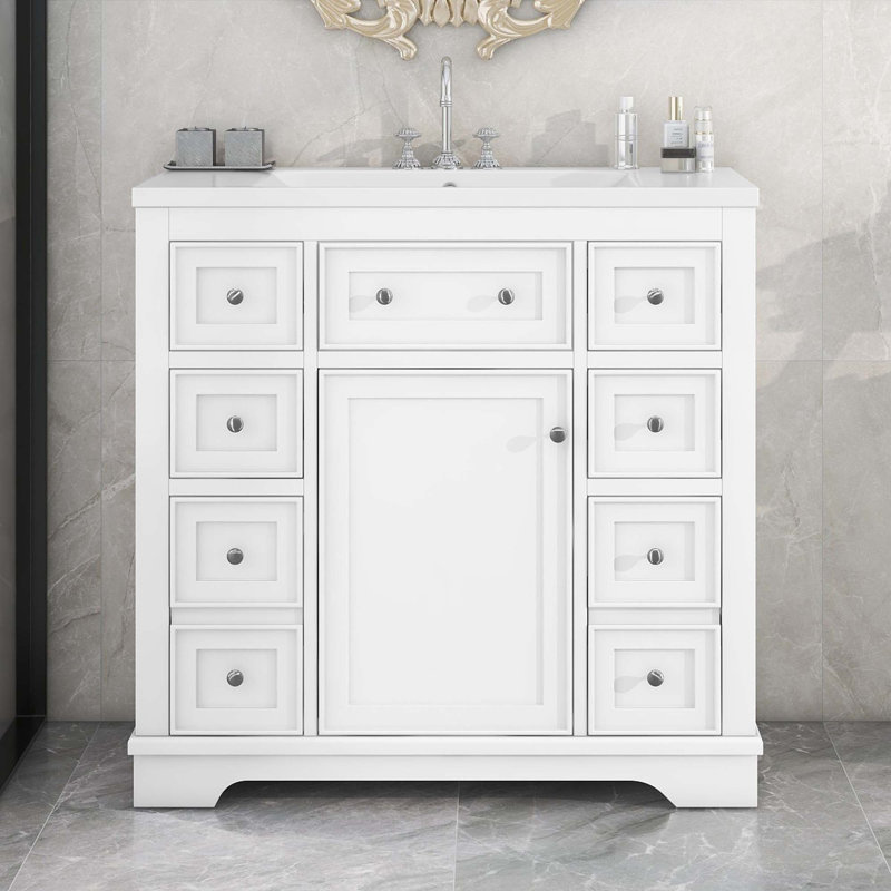 Meuble-lavabo 36 po avec lavabo, Blanc