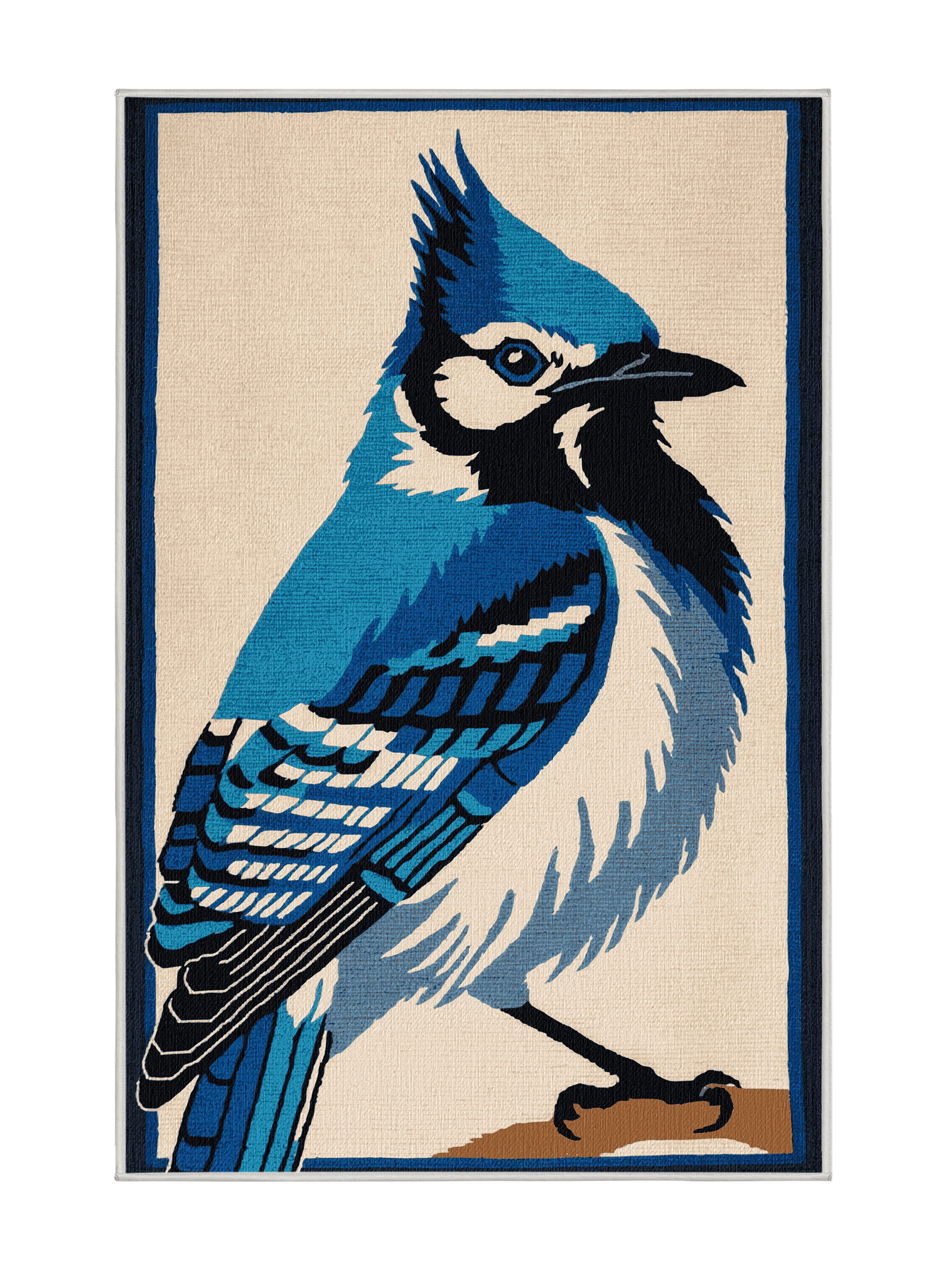Hokku Designs Washable Blue Jay Birds Area Rug | Wayfair